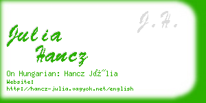 julia hancz business card
